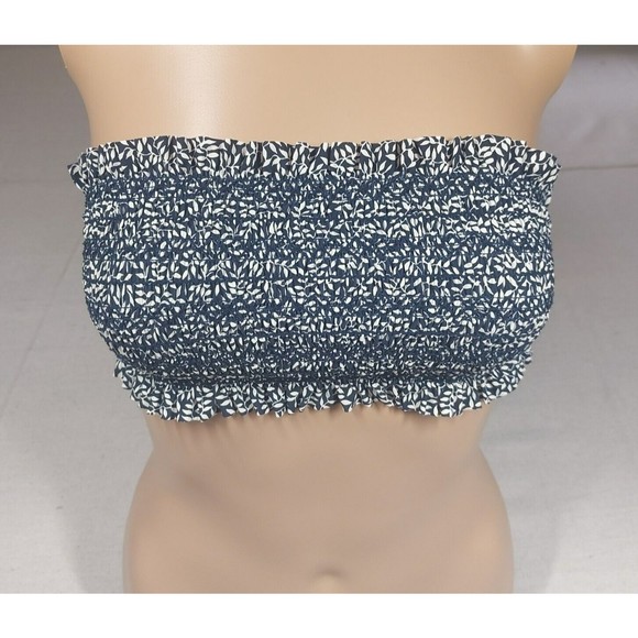 Tory Burch Other - Tory Burch Bikini Top Womens Size Small Blue Costa Smocked Ditsy Leaf